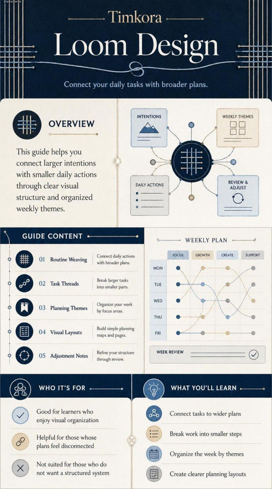 Timkora Loom Design software interface with features and benefits on a blue background