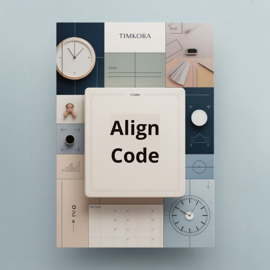 Product packaging for 'Align Code' by TIMKORA on a light blue background