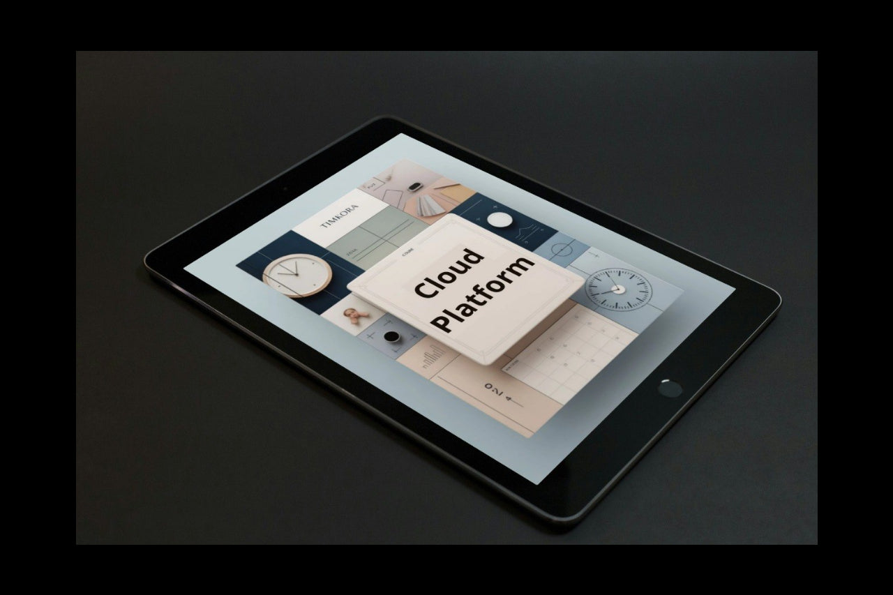 Tablet displaying a 'Peak Platform' interface on a dark background