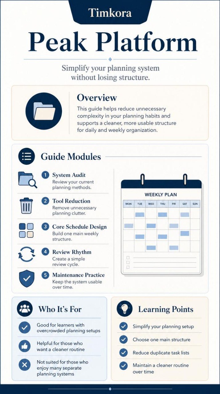 Timkora Peak Platform infographic with features and benefits on a white background